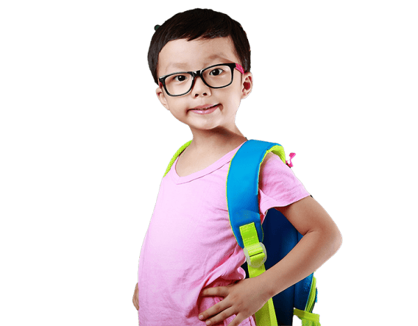 Boy wearing a backpack